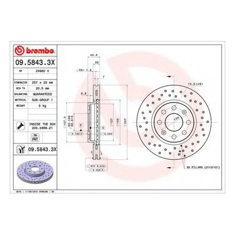 Σετ Δισκόπλακες BREMBO 0958433X