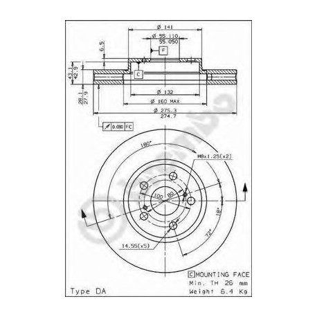 Σετ Δισκόπλακες BREMBO 09670810