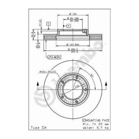 Σετ Δισκόπλακες BREMBO 09671010