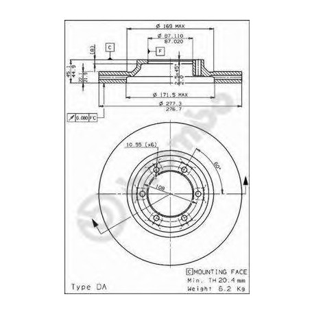 Σετ Δισκόπλακες BREMBO 09681710