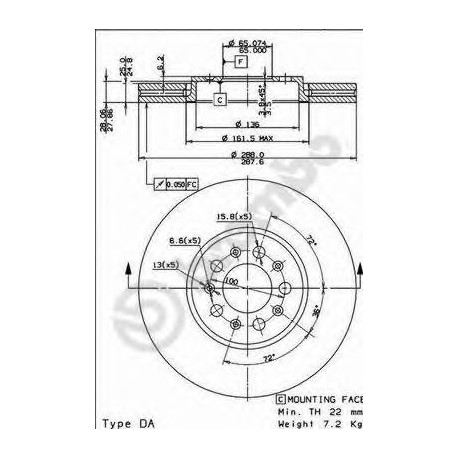 Σετ Δισκόπλακες BREMBO 09701020