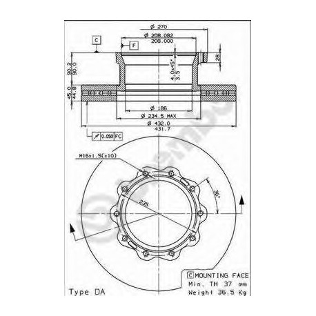 Σετ Δισκόπλακες BREMBO 09738120