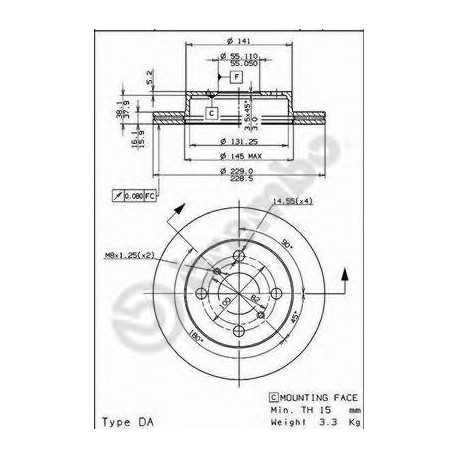 Σετ Δισκόπλακες BREMBO 09771910