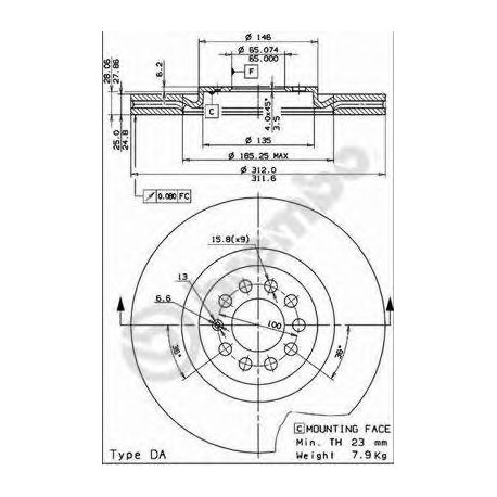 Σετ Δισκόπλακες BREMBO 09788011