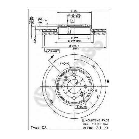 Σετ Δισκόπλακες BREMBO 09813724