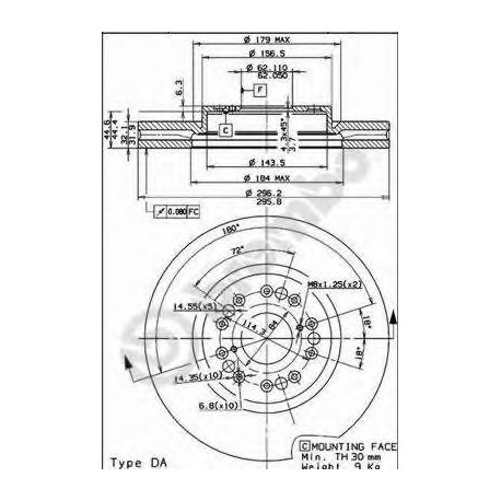 Σετ Δισκόπλακες BREMBO 09840210