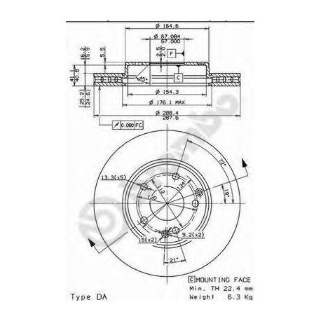 Σετ Δισκόπλακες BREMBO 09841110