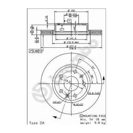 Σετ Δισκόπλακες BREMBO 09860910