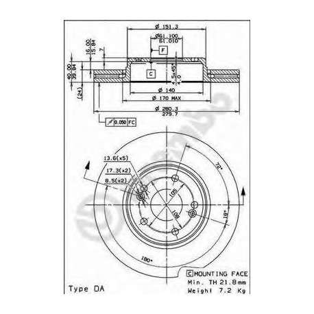 Σετ Δισκόπλακες BREMBO 09893610