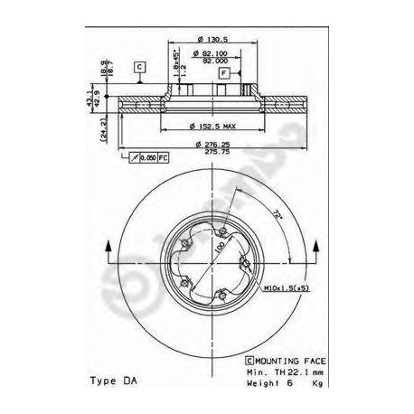 Σετ Δισκόπλακες BREMBO 09896010