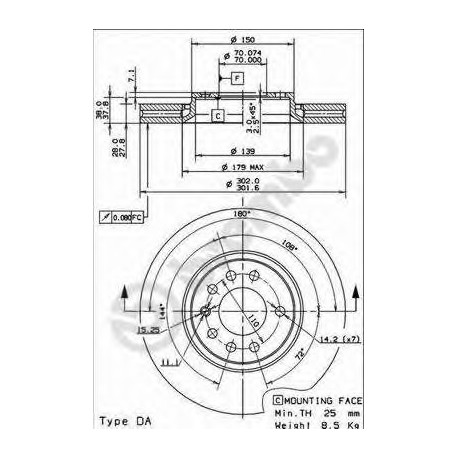 Σετ Δισκόπλακες BREMBO 09916214