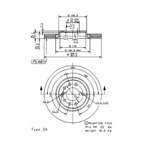 Σετ Δισκόπλακες BREMBO 09936910