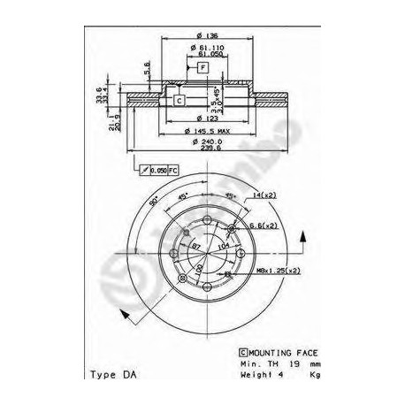 Σετ Δισκόπλακες BREMBO 09955410